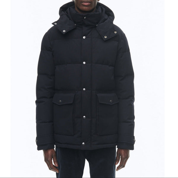 Anorak con capucha en lona repelente al agua - Azul