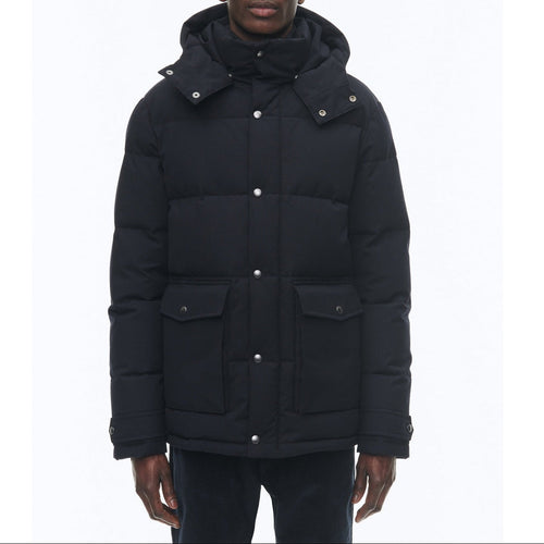 Anorak con capucha en lona repelente al agua - Azul
