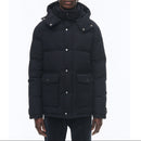 Doudoune À Capuche En Toile Déperlante - Bleu