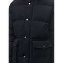 Doudoune À Capuche En Toile Déperlante - Bleu