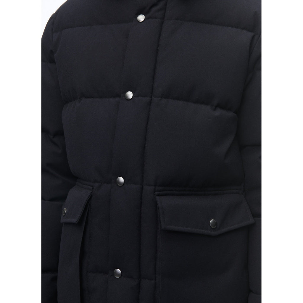 Anorak con capucha en lona repelente al agua - Azul