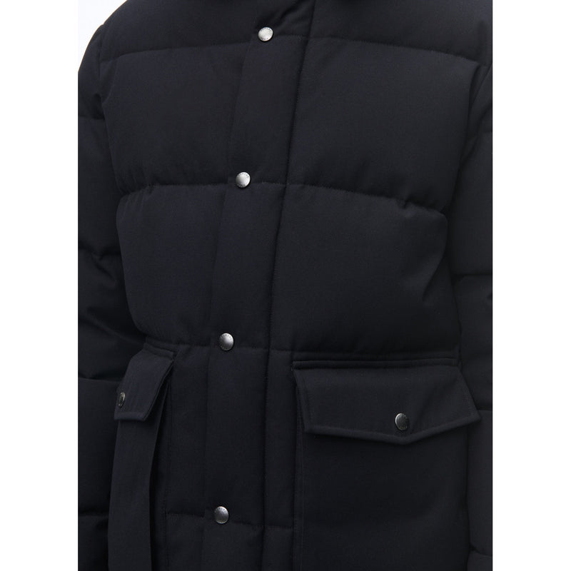 Anorak con capucha en lona repelente al agua - Azul