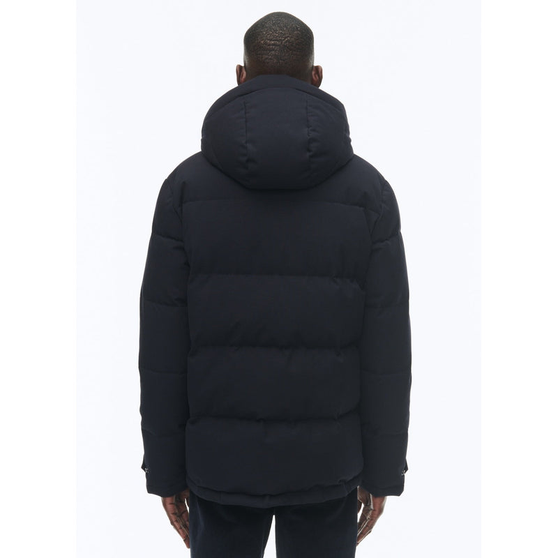 Anorak con capucha en lona repelente al agua - Azul