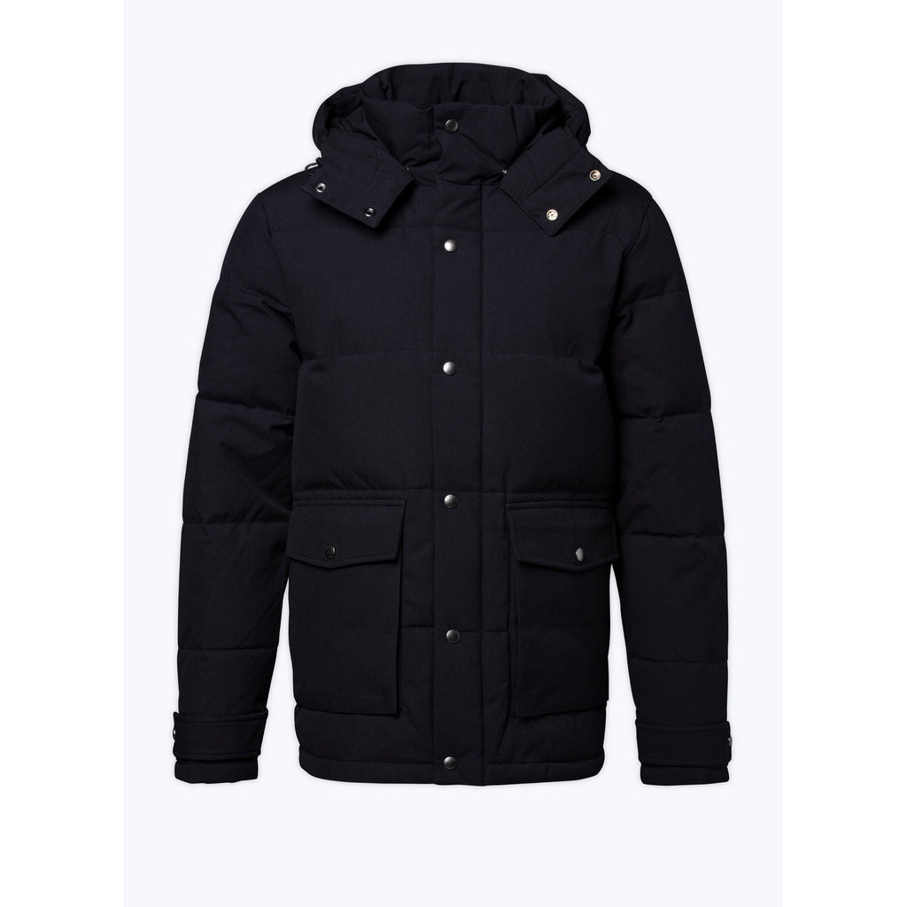 Anorak con capucha en lona repelente al agua - Azul