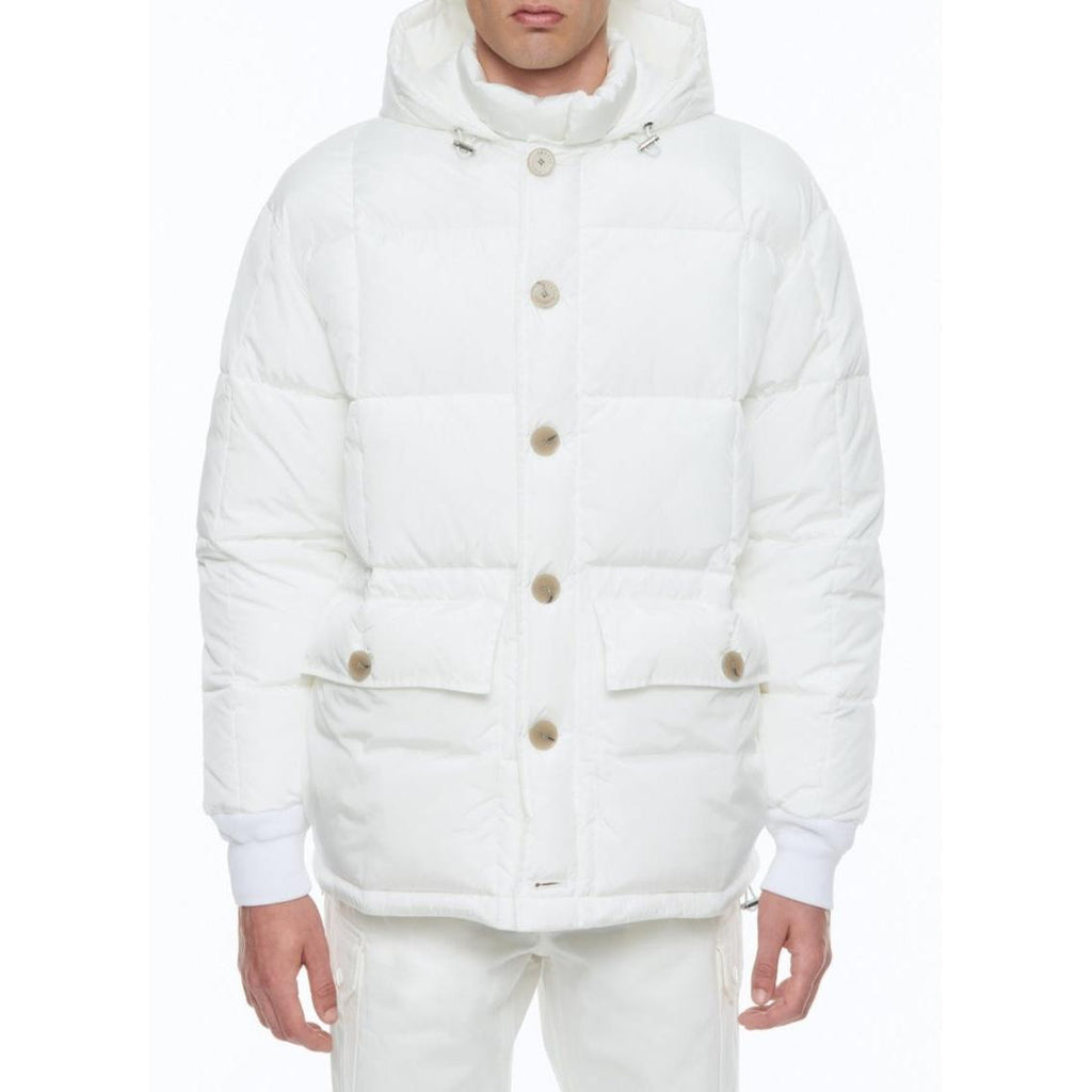 Anorak con capucha de lona repelente al agua - Blanco