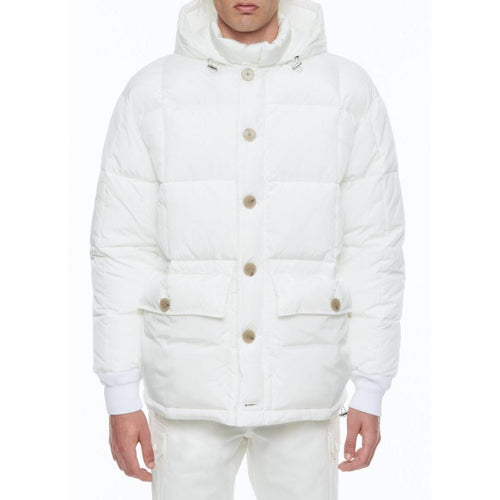 Anorak con capucha de lona repelente al agua - Blanco