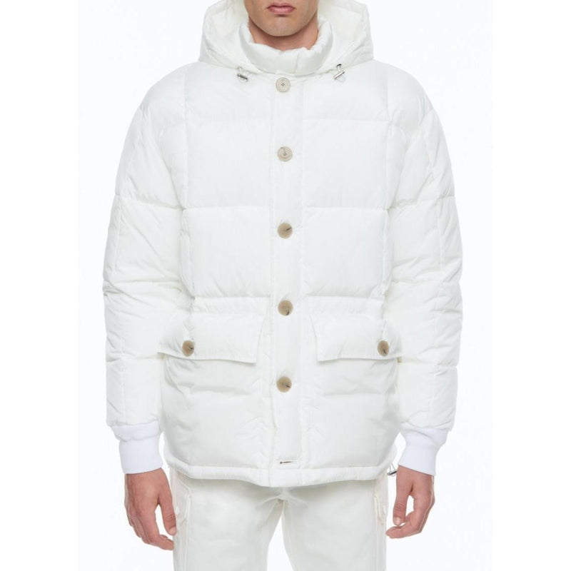 Anorak con capucha de lona repelente al agua - Blanco