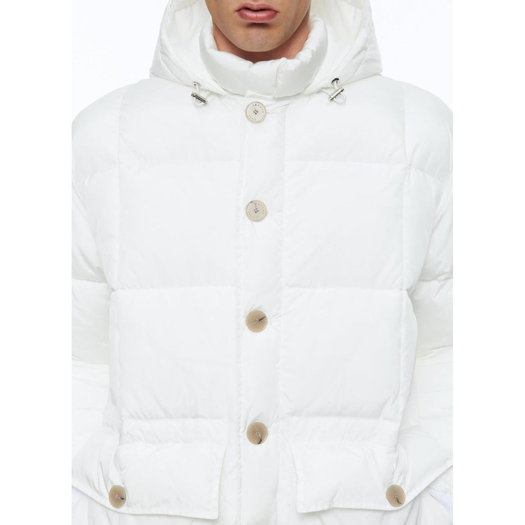 Anorak con capucha de lona repelente al agua - Blanco