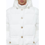 Anorak con capucha de lona repelente al agua - Blanco