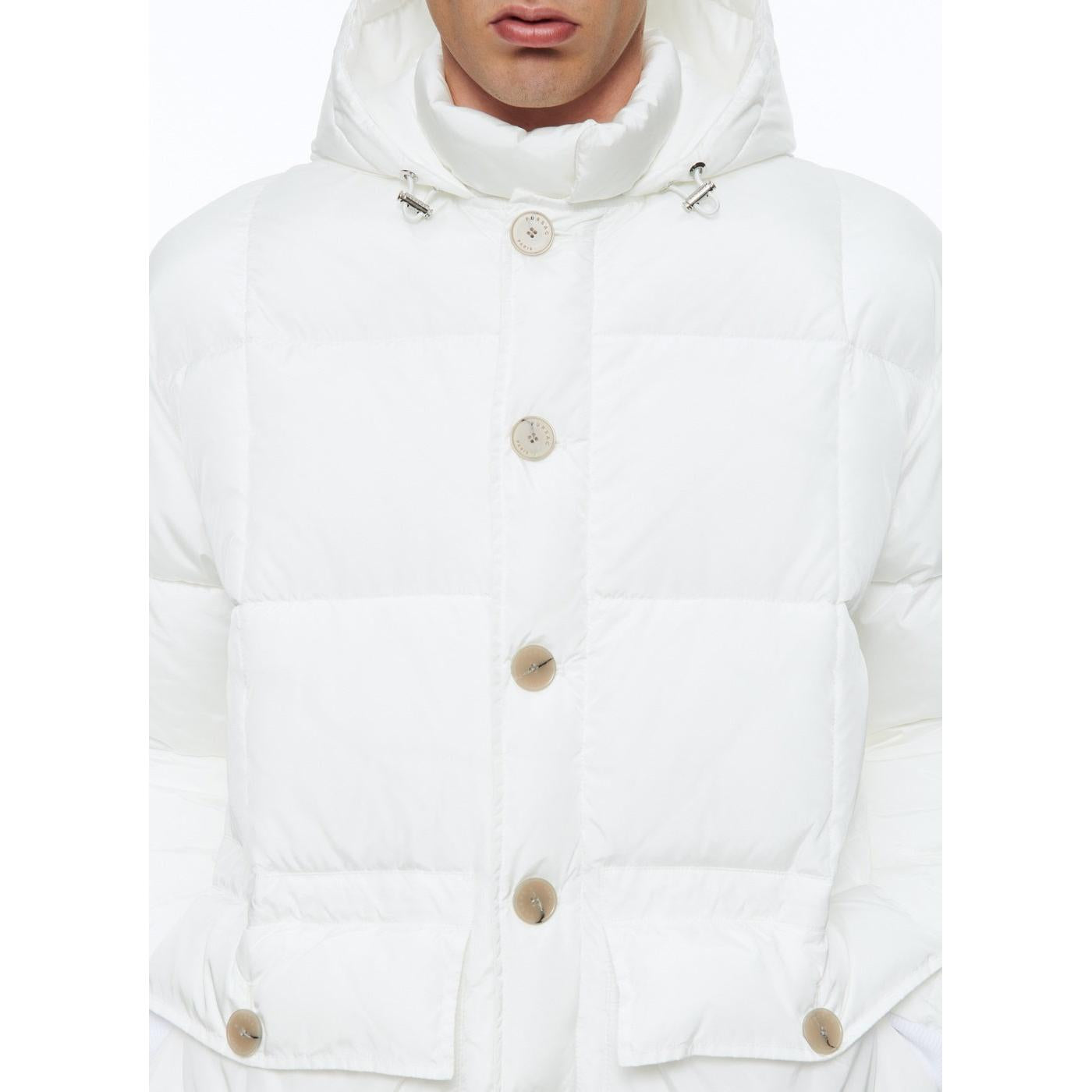 Anorak con capucha de lona repelente al agua - Blanco