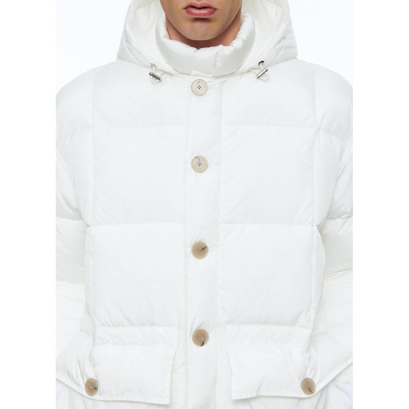 Anorak con capucha de lona repelente al agua - Blanco