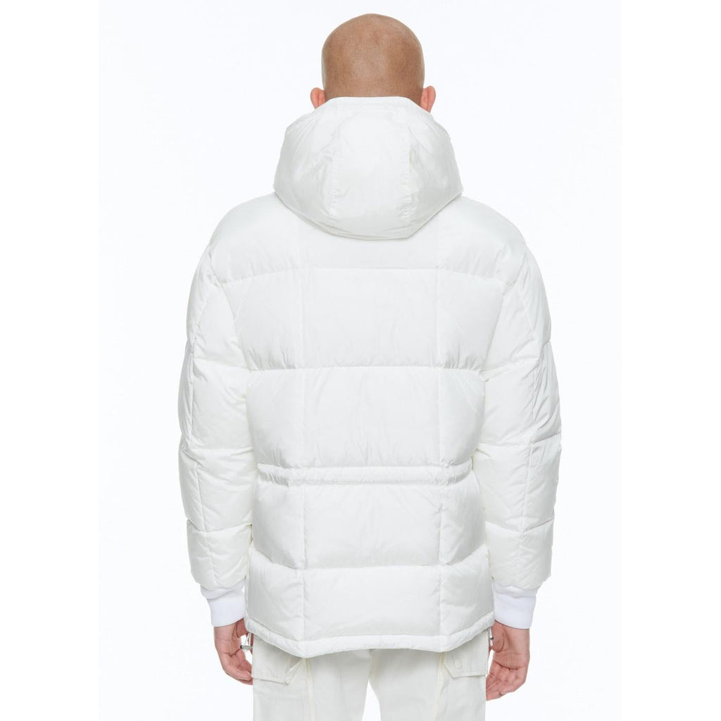 Anorak con capucha de lona repelente al agua - Blanco