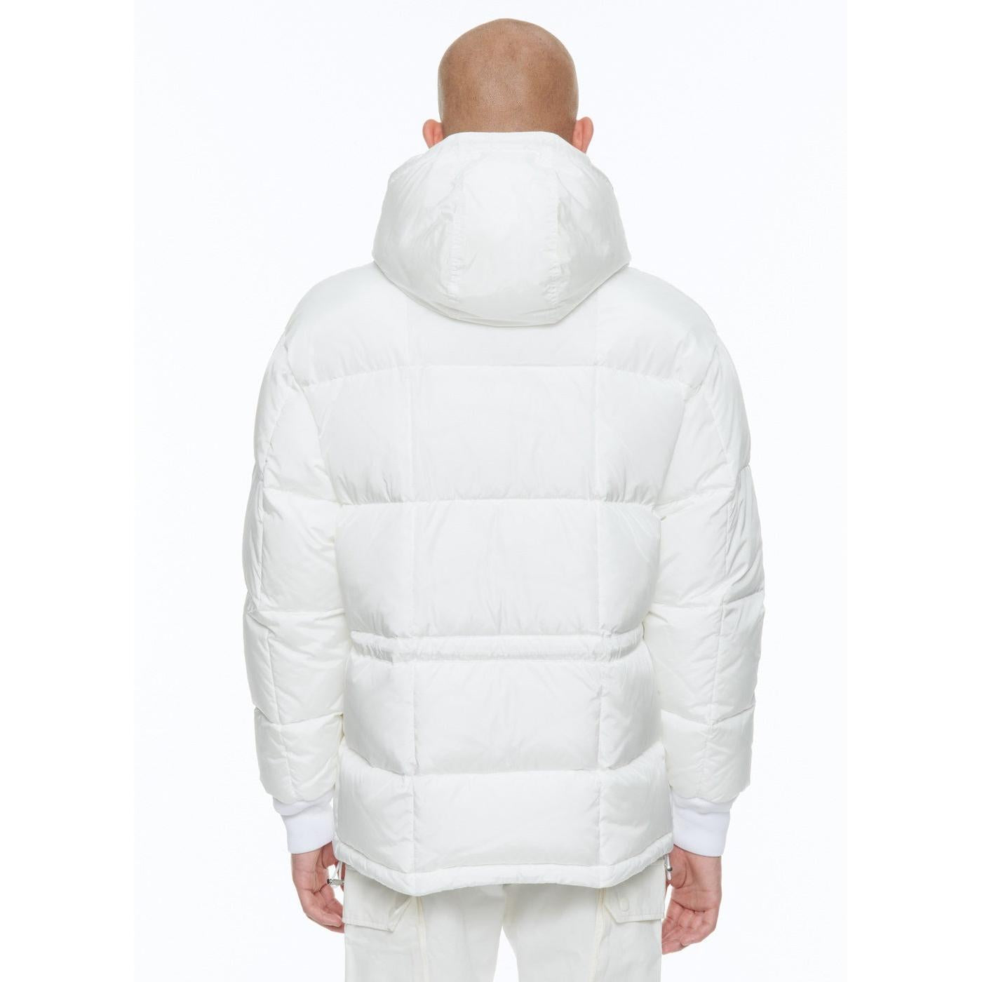 Anorak con capucha de lona repelente al agua - Blanco