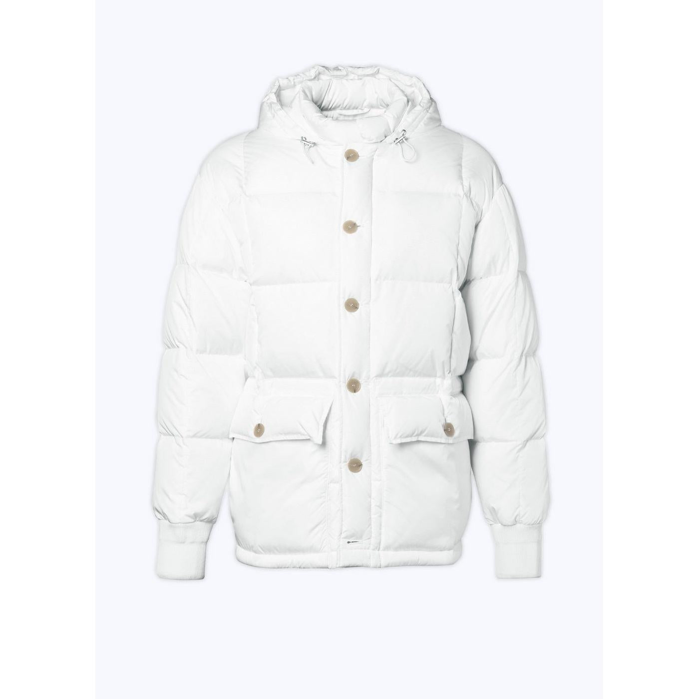 Anorak con capucha de lona repelente al agua - Blanco