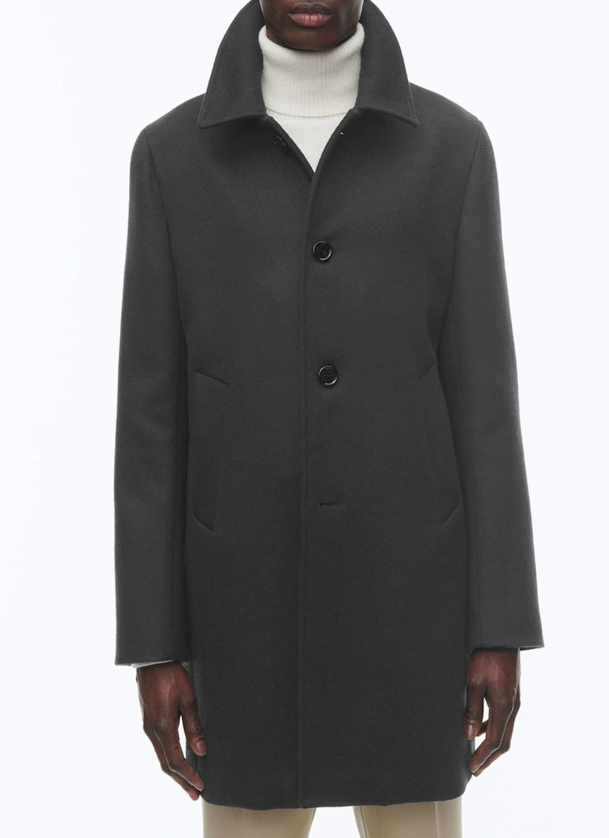 Manteau Col Officier - Anthracite