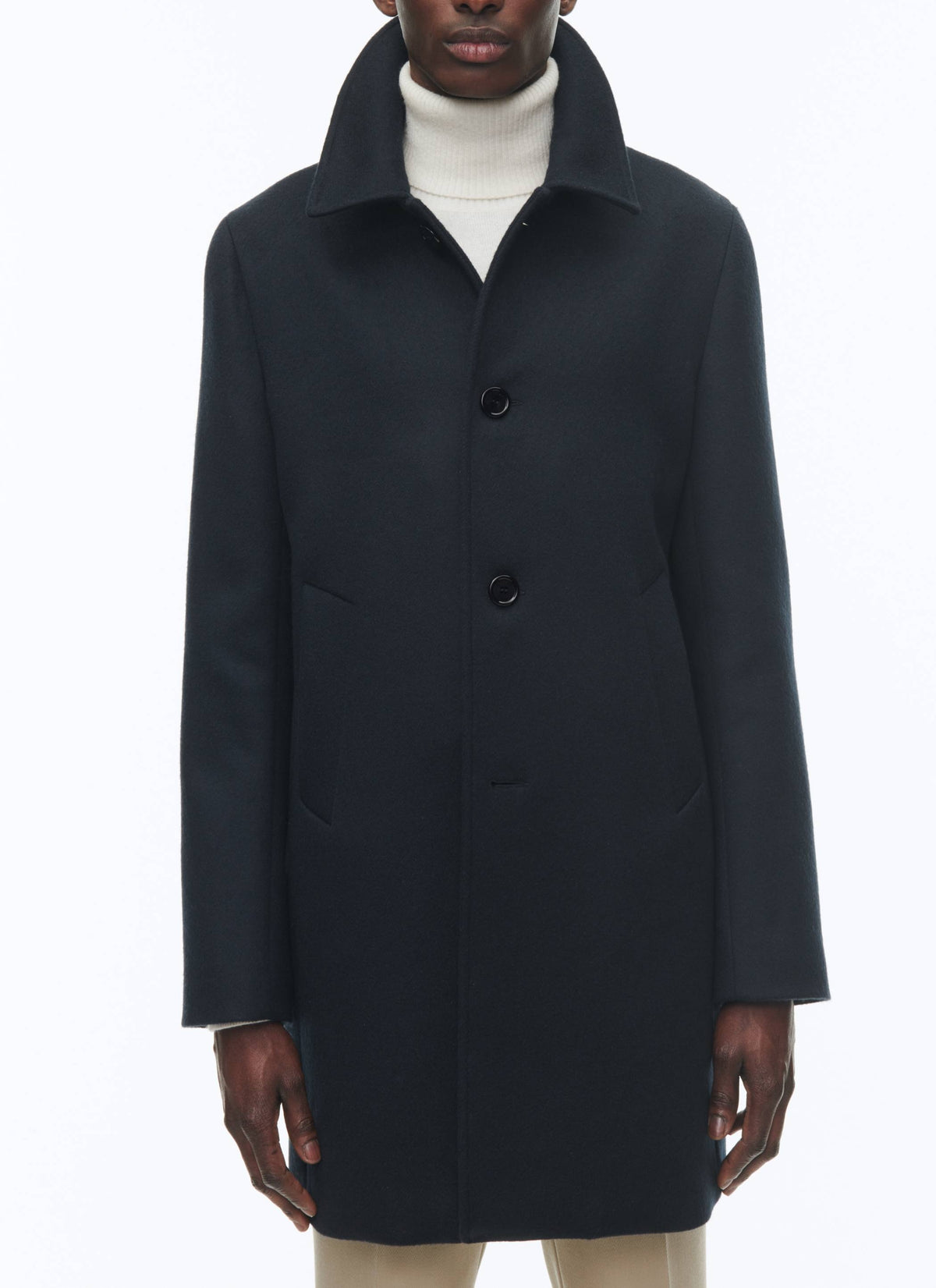 Manteau Col Officier - Carbone