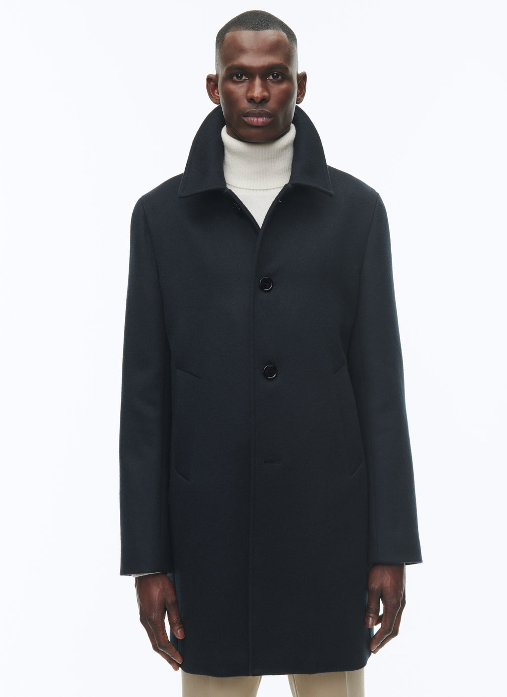 Manteau Col Officier - Carbone