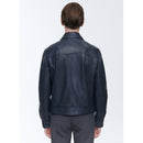 Chaqueta de piel de cordero con cremallera - Azul marino