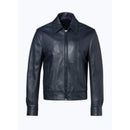 Chaqueta de piel de cordero con cremallera - Azul marino
