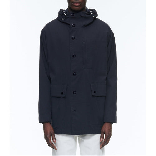 Parka Náutica En Lona Técnica - Azul Marino