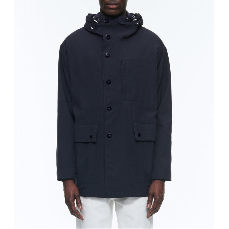 Parka Nautique En Toile Technique - Bleu Marine