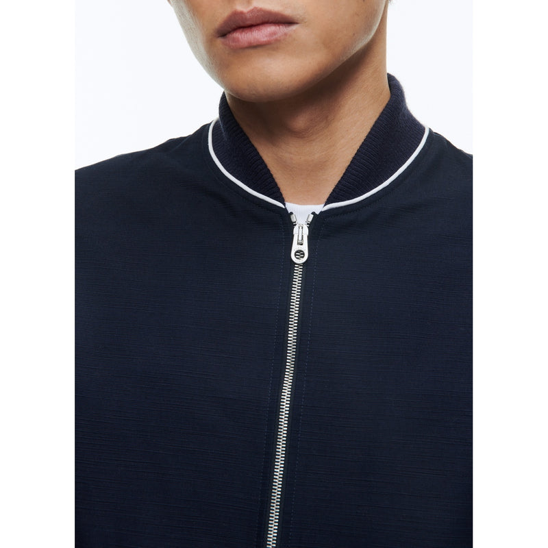 Blouson En Toile De Coton Effet Lin - Bleu