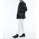 Chaquetón de cuero - Negro