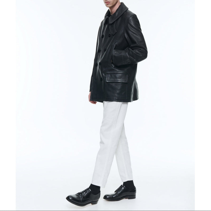 Chaquetón de cuero - Negro