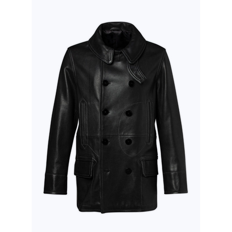 Chaquetón de cuero - Negro