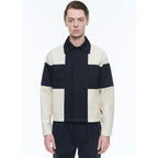 Fursac - Blouson En Toile Déperlante - Beige Et Bleu Marine