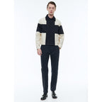Fursac - Blouson En Toile Déperlante - Beige Et Bleu Marine