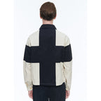Fursac - Blouson En Toile Déperlante - Beige Et Bleu Marine