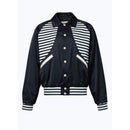 Blouson Rayé "Atlantique" En Toile - Bleu Marine - Empiècements Rayés