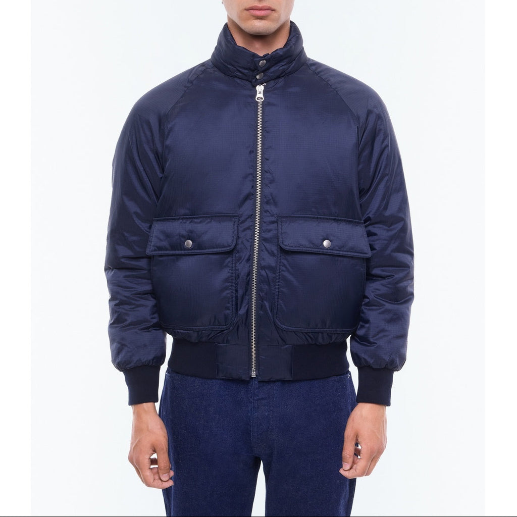 Water-Repellent Fabric Jacket - Navy Blue