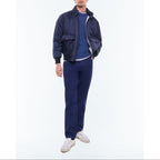 Water-Repellent Fabric Jacket - Navy Blue