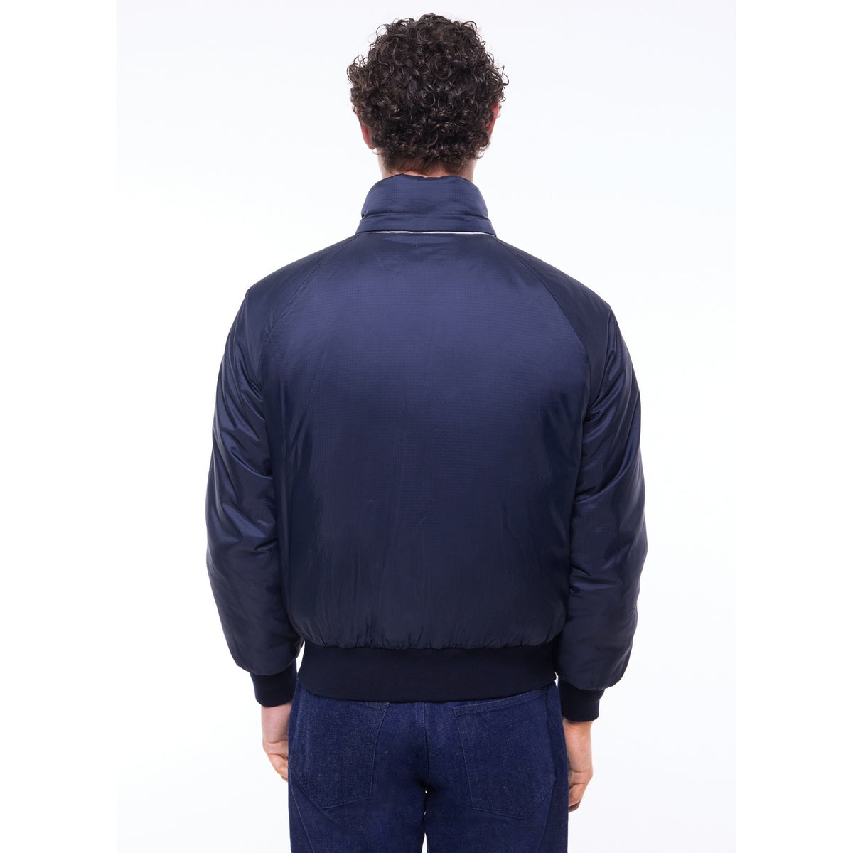 Water-Repellent Fabric Jacket - Navy Blue