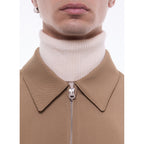 Blouson En Twill De Laine Mélangée - Beige