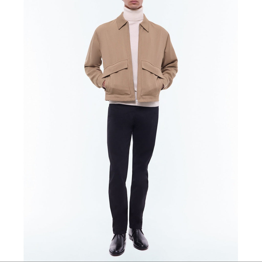 Blouson En Twill De Laine Mélangée - Beige