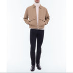 Blouson En Twill De Laine Mélangée - Beige