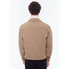 Blouson En Twill De Laine Mélangée - Beige