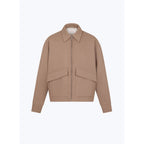Blouson En Twill De Laine Mélangée - Beige