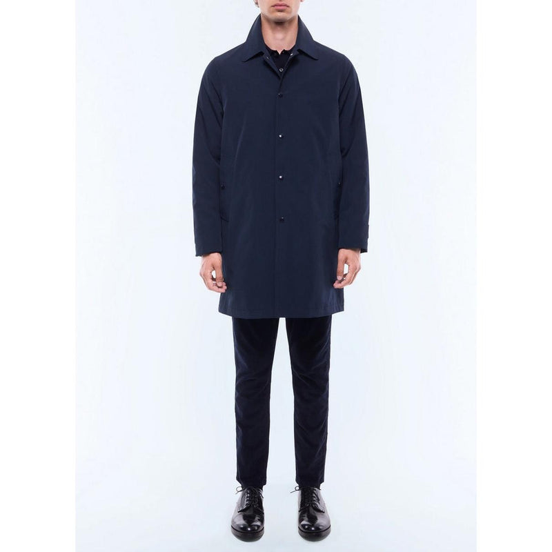 Water-Repellent Fabric Coat - Blue