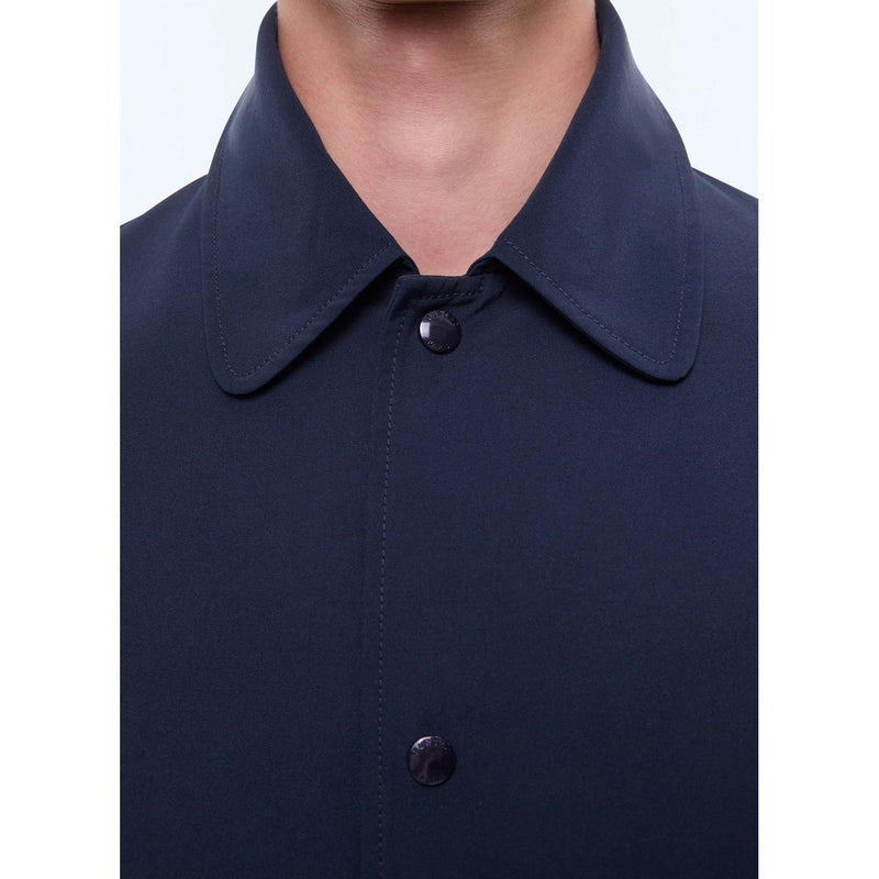 Water-Repellent Fabric Coat - Blue