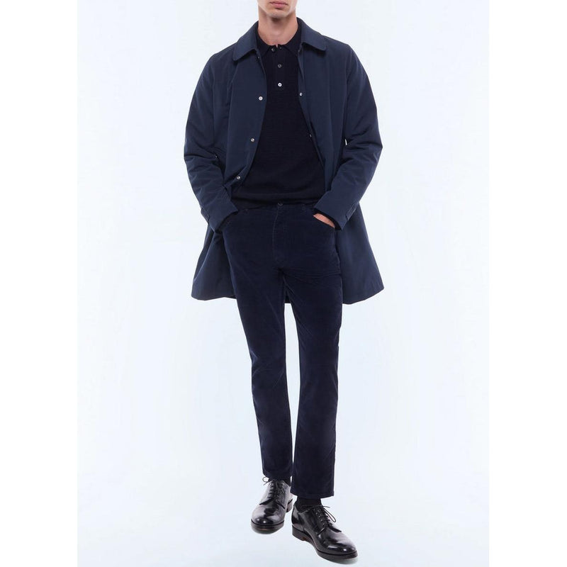 Water-Repellent Fabric Coat - Blue