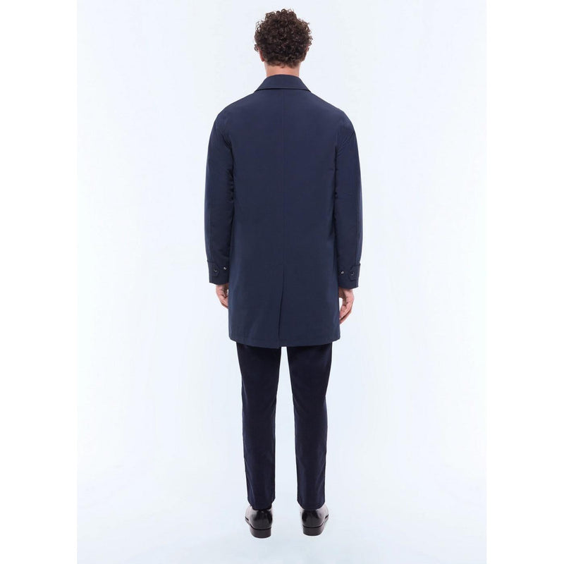 Water-Repellent Fabric Coat - Blue