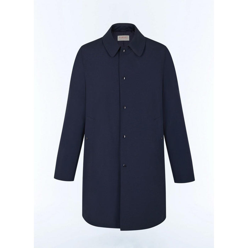 Water-Repellent Fabric Coat - Blue