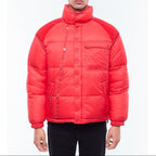 Down Jacket With Removable Mittens - Red