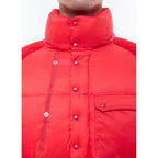 Down Jacket With Removable Mittens - Red
