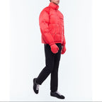 Down Jacket With Removable Mittens - Red
