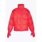Down Jacket With Removable Mittens - Red